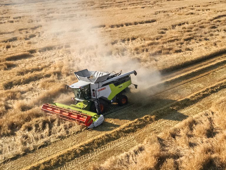 434219_25 TRION with MAXFLEX for harvesting barley.